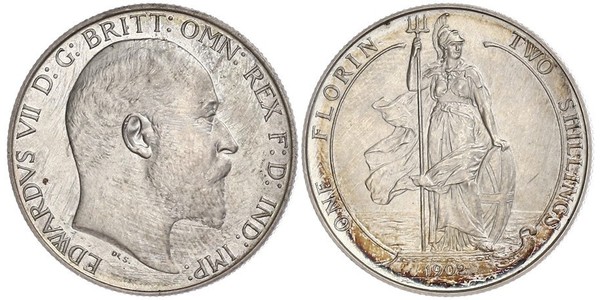 1 Florin Regno Unito di Gran Bretagna e Irlanda (1801-1922) Argento Edoardo VII (1841-1910)