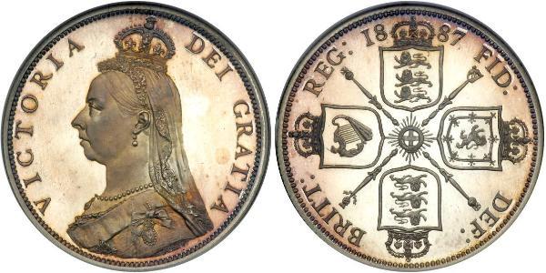 1 Florin Regno Unito di Gran Bretagna e Irlanda (1801-1922) Argento Vittoria (1819 - 1901)