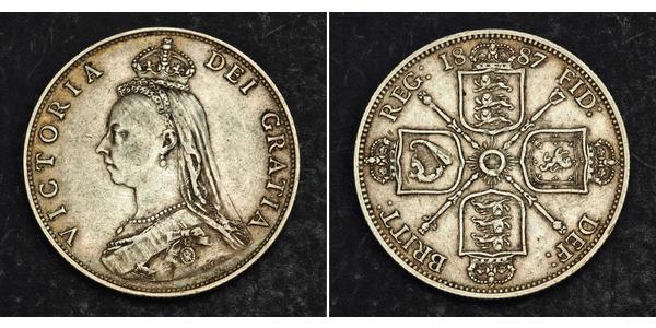 1 Florin Regno Unito di Gran Bretagna e Irlanda (1801-1922) Argento Vittoria (1819 - 1901)