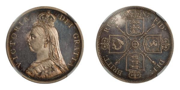 1 Florin Regno Unito di Gran Bretagna e Irlanda (1801-1922) Argento Vittoria (1819 - 1901)