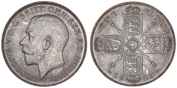 1 Florin Regno Unito di Gran Bretagna e Irlanda (1801-1922) Argento Giorgio V (1865-1936)