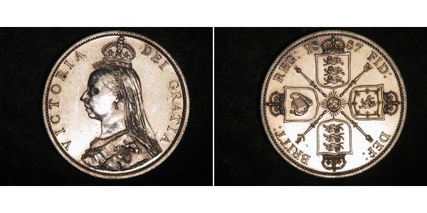 1 Florin Regno Unito di Gran Bretagna e Irlanda (1801-1922) Argento Vittoria (1819 - 1901)