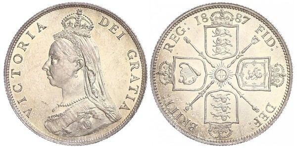 1 Florin Regno Unito di Gran Bretagna e Irlanda (1801-1922) Argento Vittoria (1819 - 1901)