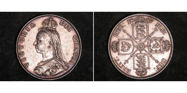 1 Florin Regno Unito di Gran Bretagna e Irlanda (1801-1922) Argento Vittoria (1819 - 1901)