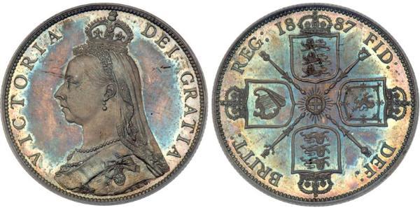 1 Florin Regno Unito di Gran Bretagna e Irlanda (1801-1922) Argento Vittoria (1819 - 1901)