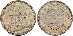 1 Florin Sudafrica Argento Paul Kruger (1825 - 1904)