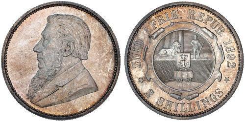 1 Florin Sudafrica Argento Paul Kruger (1825 - 1904)