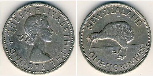 1 Florin New Zealand Copper/Nickel Elizabeth II (1926-2022)