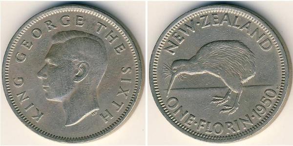 1 Florin New Zealand Copper/Nickel George VI (1895-1952)