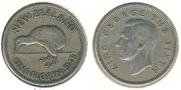 1 Florin New Zealand Copper/Nickel George VI (1895-1952)