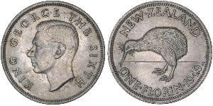 1 Florin Nouvelle-Zélande Cuivre/Nickel George VI (1895-1952)