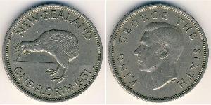 1 Florin Nouvelle-Zélande Cuivre/Nickel George VI (1895-1952)