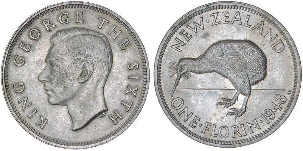 1 Florin Neuseeland Kupfer/Nickel Georg VI (1895-1952)