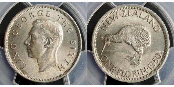 1 Florin Neuseeland Kupfer/Nickel Georg VI (1895-1952)