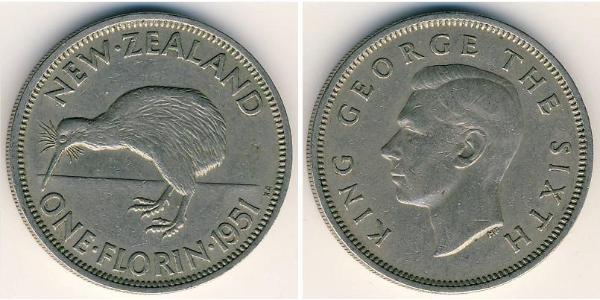 1 Florin Neuseeland Kupfer/Nickel Georg VI (1895-1952)