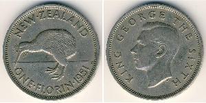 1 Florin Nueva Zelanda Níquel/Cobre Jorge VI (1895-1952)