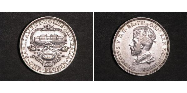 1 Florin Australia (1788 - 1939) Plata Jorge V (1865-1936)