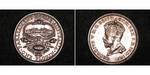 1 Florin Australia (1788 - 1939) Plata Jorge V (1865-1936)