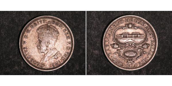 1 Florin Australia (1788 - 1939) Plata Jorge V (1865-1936)