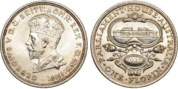 1 Florin Australia (1788 - 1939) Plata Jorge V (1865-1936)