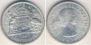 1 Florin Australia (1939 - ) Plata Isabel II (1926-2022)