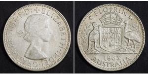 1 Florin Australia (1939 - ) Plata Isabel II (1926-2022)