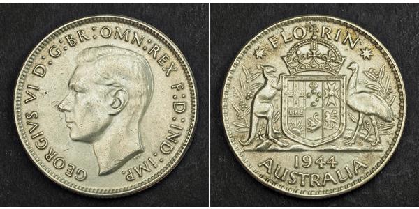 1 Florin Australia (1939 - ) Plata Jorge VI (1895-1952)