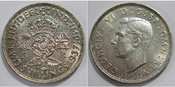1 Florin Reino Unido Plata Jorge VI (1895-1952)