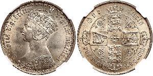 1 Florin Reino Unido de Gran Bretaña e Irlanda (1801-1922) Plata Victoria (1819 - 1901)