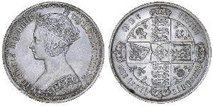 1 Florin Reino Unido de Gran Bretaña e Irlanda (1801-1922) Plata Victoria (1819 - 1901)