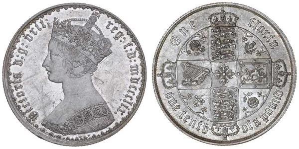 1 Florin Reino Unido de Gran Bretaña e Irlanda (1801-1922) Plata Victoria (1819 - 1901)