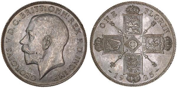 1 Florin Reino Unido de Gran Bretaña e Irlanda (1801-1922) Plata Jorge V (1865-1936)