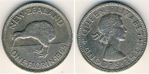 1 Florin Nuova Zelanda Rame/Nichel Elisabetta II (1926-2022)