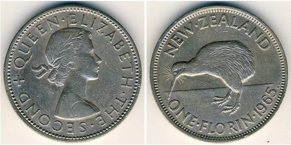 1 Florin Nuova Zelanda Rame/Nichel Elisabetta II (1926-2022)