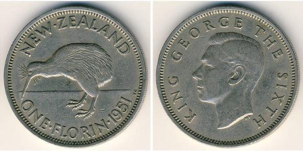 1 Florin Nuova Zelanda Rame/Nichel Giorgio VI (1895-1952)