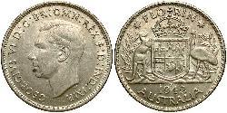 1 Florin Australien (1939 - ) Silber Georg VI (1895-1952)
