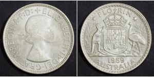 1 Florin Australien (1939 - ) Silber Elizabeth II (1926-2022)