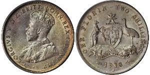 1 Florin Australien (1939 - ) Silber George V (1865-1936)