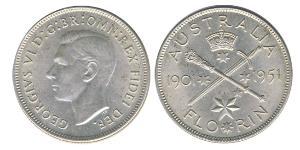 1 Florin Australien (1939 - ) Silber Georg VI (1895-1952)