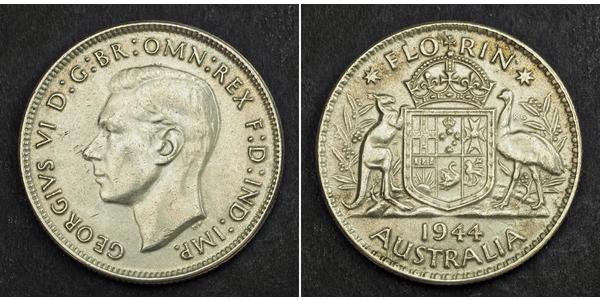 1 Florin Australien (1939 - ) Silber Georg VI (1895-1952)