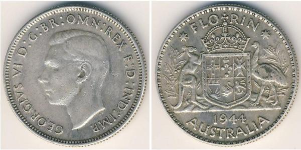 1 Florin Australien (1939 - ) Silber Georg VI (1895-1952)