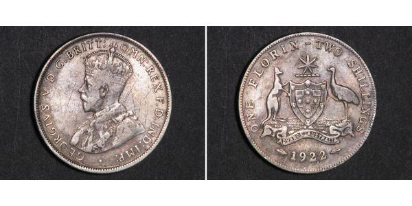 1 Florin Australien (1939 - ) Silber George V (1865-1936)