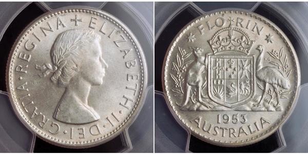 1 Florin Australien (1939 - ) Silber Elizabeth II (1926-2022)