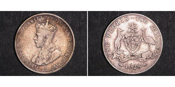 1 Florin Australien (1939 - ) Silber George V (1865-1936)