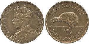 1 Florin Neuseeland Silber George V (1865-1936)