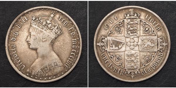 1 Florin Vereinigtes Königreich von Großbritannien und Irland (1801-1922) Silber Victoria (1819 - 1901)