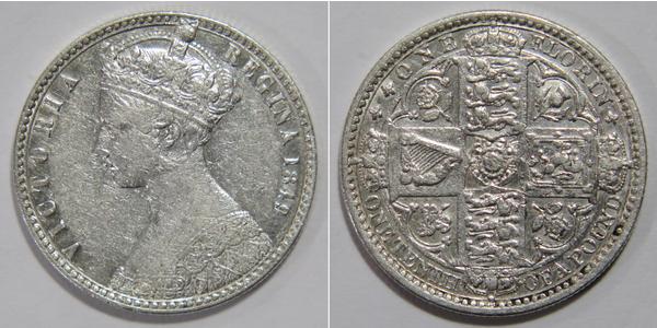 1 Florin Vereinigtes Königreich von Großbritannien und Irland (1801-1922) Silber Victoria (1819 - 1901)