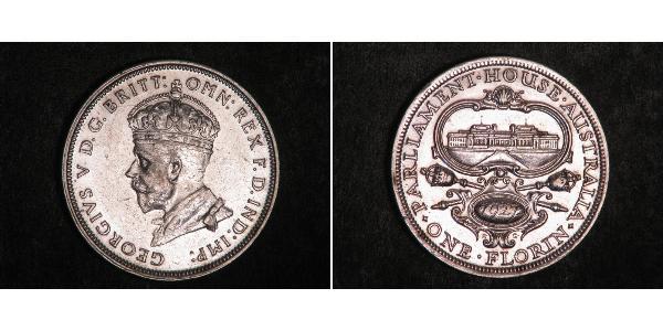 1 Florin Australia (1788 - 1939) Silver George V of the United Kingdom (1865-1936)