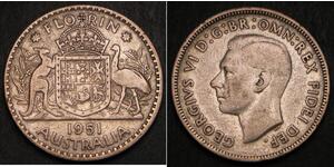 1 Florin Australia (1939 - ) Silver George VI (1895-1952)