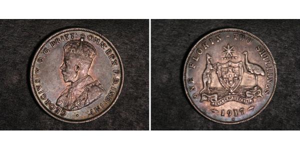 1 Florin Australia (1939 - ) Silver George V of the United Kingdom (1865-1936)